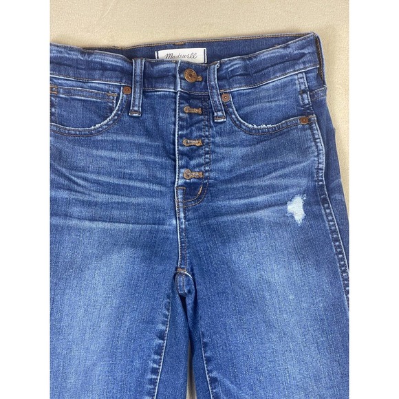 Madewell 10" High Rise Skinny Women's 24 Blue Casual Denim Stretch Button Fly - Picture 2 of 15